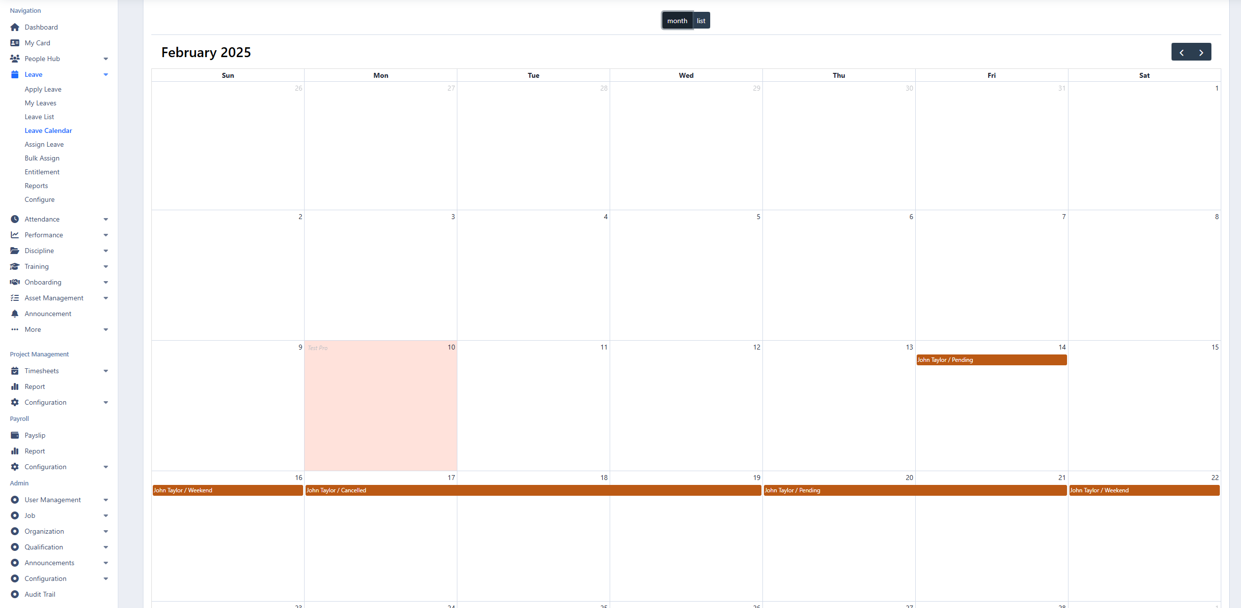 Comprehensive Team Calendar