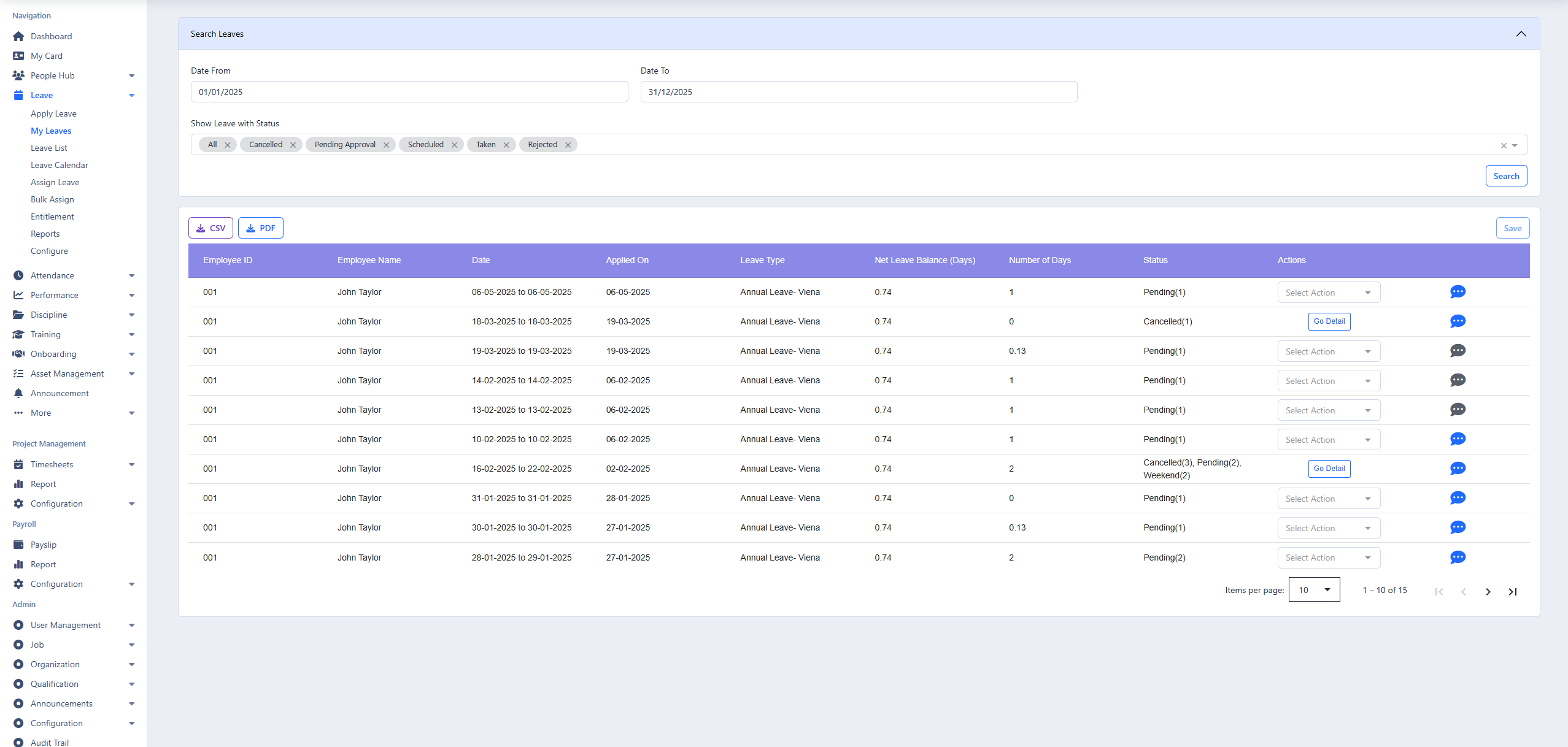 Streamlined Leave Requests