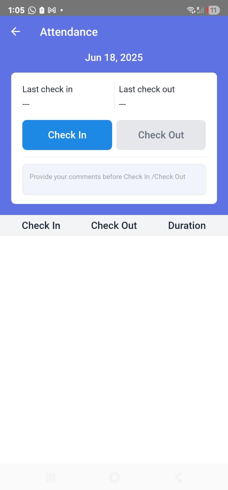 Screen HRM Mobile Dashboard